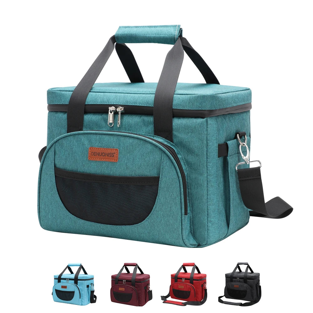 Sac Isotherme 28L 40 Canettes DENUONISS - Glacière Portable Pique-nique Rouge