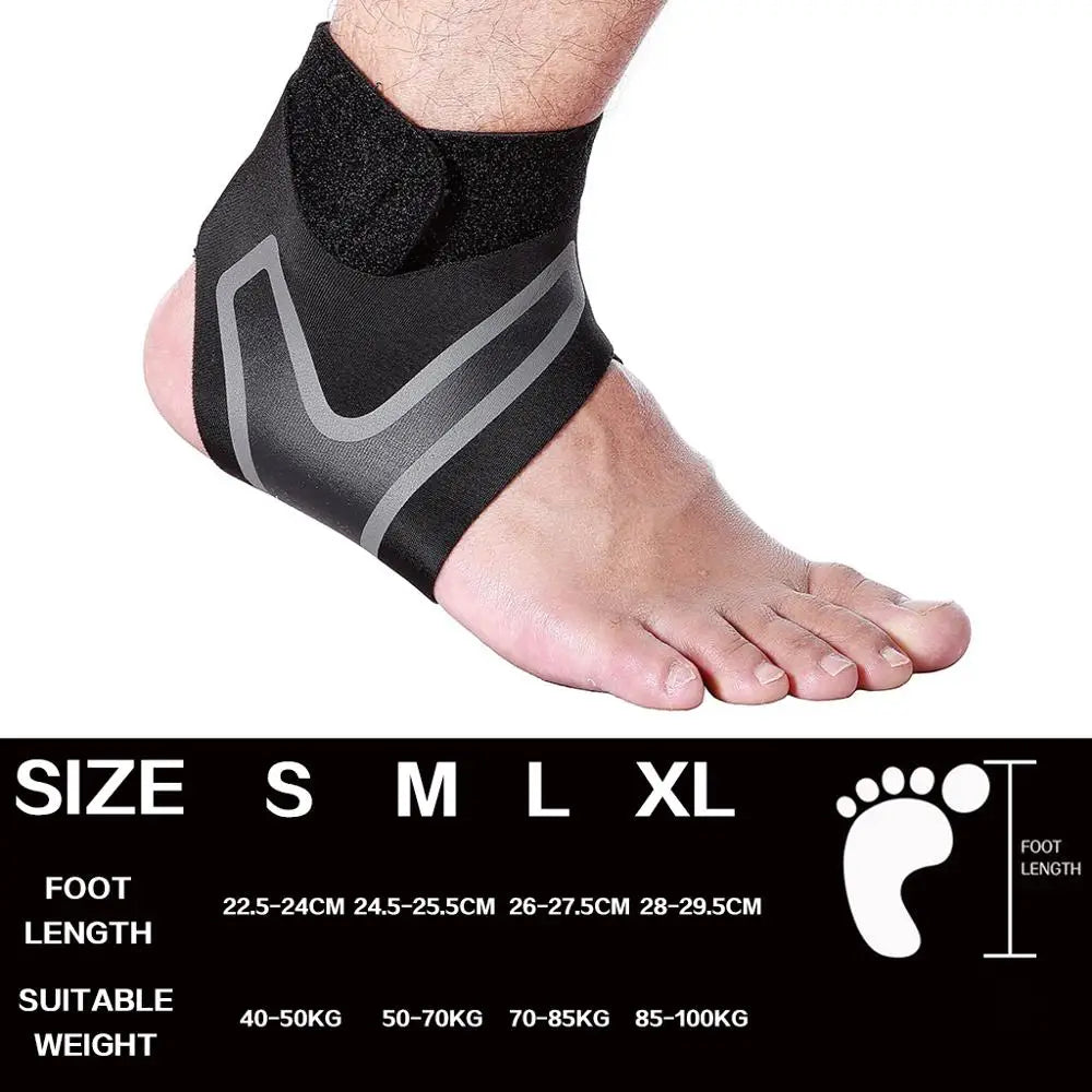Chevillère Support Sport Élastique - Protection Cheville Running Basketball - Noir Gauche S