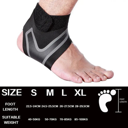 Chevillère Support Sport Élastique - Protection Cheville Running Basketball - Noir Gauche S