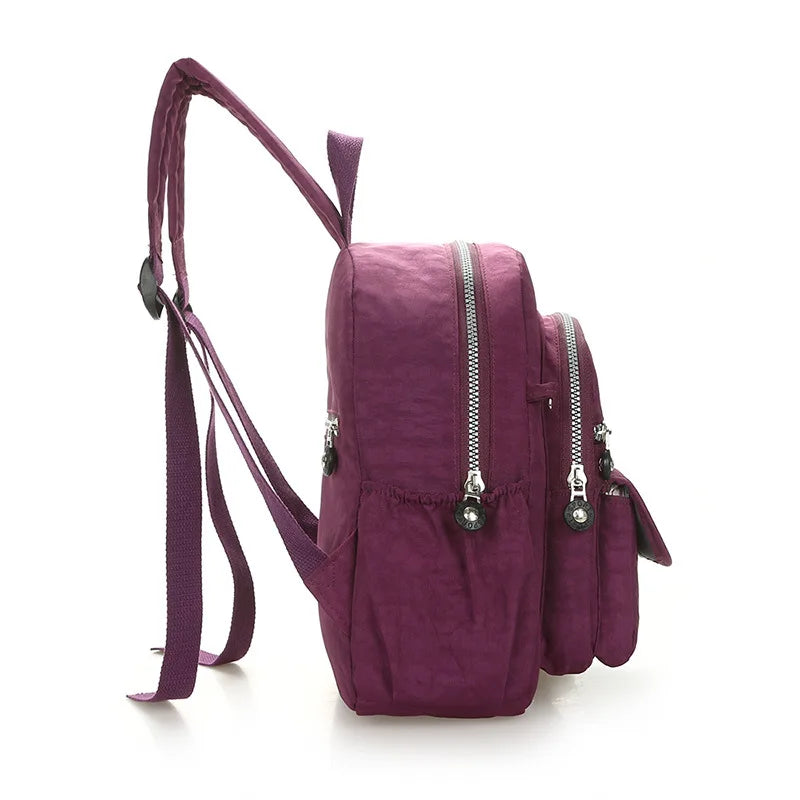 Sac à Dos Femme Adolescente Bleu Ciel - Sac École Nylon Imperméable Voyage