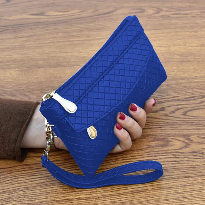 Portefeuille Femme Cuir PU Violet - Clutch avec Étui Téléphone et Porte-Cartes Intégré
