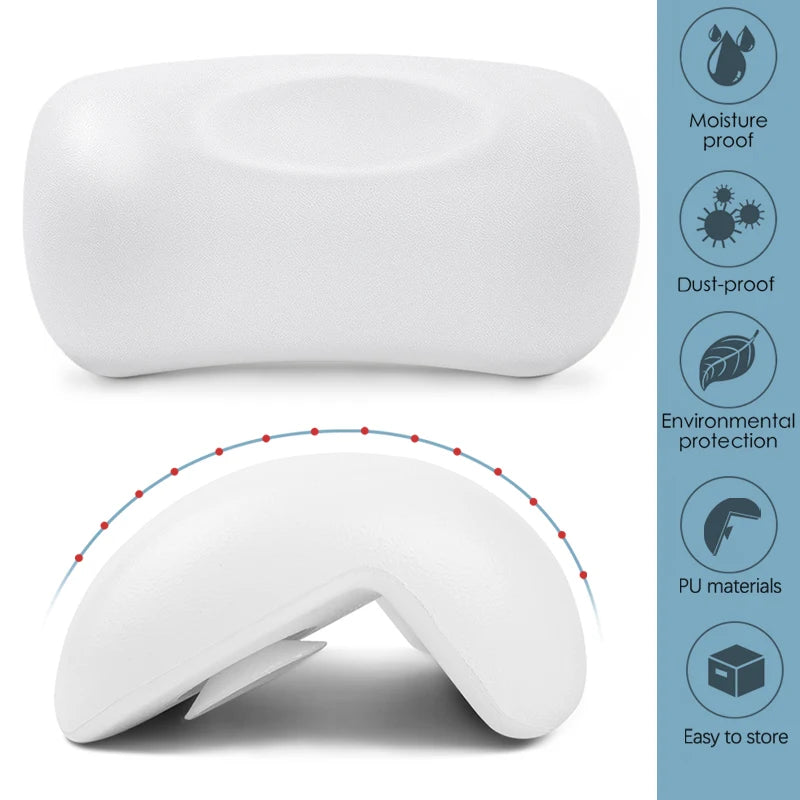 Oreiller de Bain Spa Antidérapant - Appui-Tête Confort avec Ventouses pour Baignoire