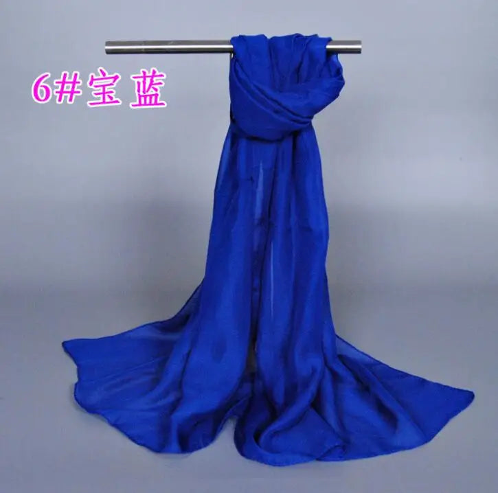 Foulard Soie Mousseline Luxe Femme - Écharpe Tête Plage Bandana Hijab Été