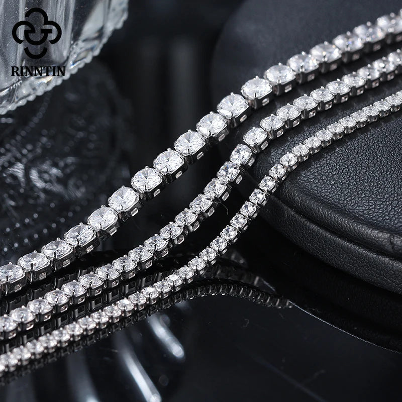 Bracelet Tennis Femme Argent 925 Rinntin - Zircone Cubique 2mm 3mm 4mm Luxe