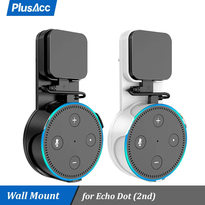 Support Mural Amazon Echo Dot 2ème Génération - Bracket Alexa avec Câble USB