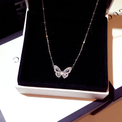 Collier Papillon Zircons AAA Argent 925 – Pendentif Élégant Sweet Femme