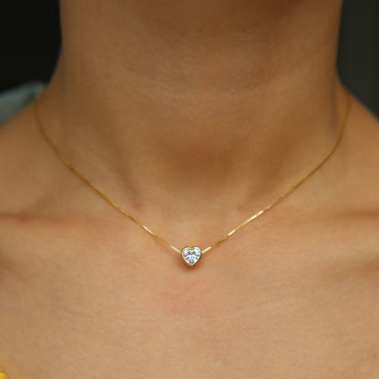 Collier Argent Sterling 925 Zircone Cubique - Pendentif Solitaire Délicat 5mm