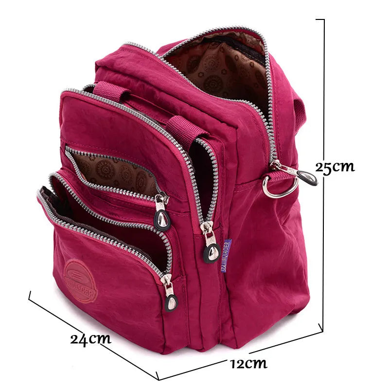 Sac Messenger Femme 3 Fermetures Éclair - Crossbody Designer Organisé