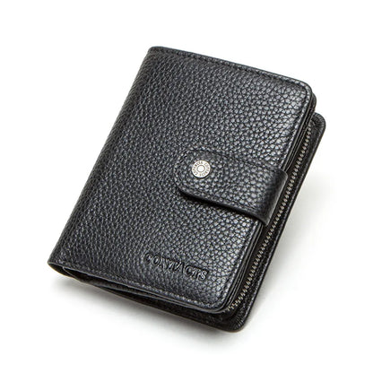 Portefeuille Femme Cuir Véritable Luxe Rose - Porte-Monnaie Compact Fermoir Hasp Porte-Carte Qualité