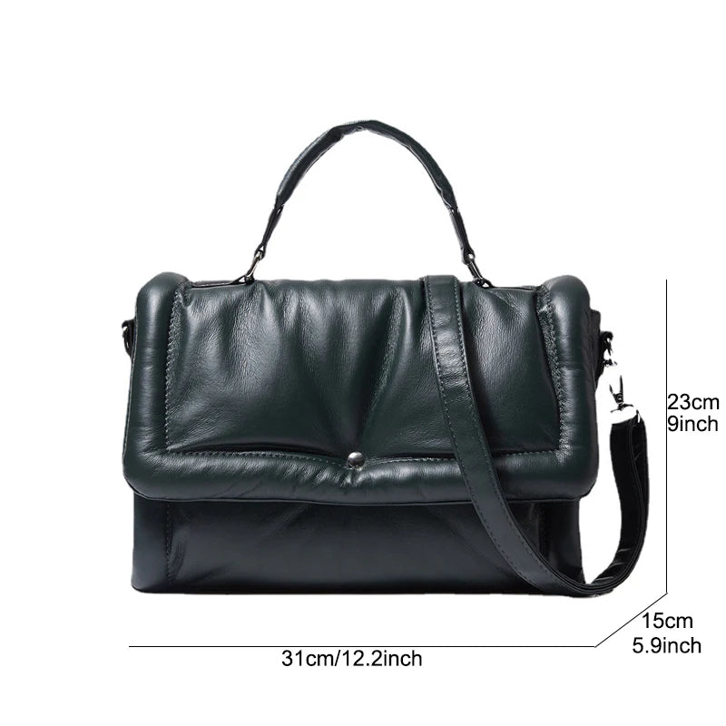 Sac à Main Femme Rembourré Coton Duvet - Sac Bandoulière Hiver Carré Luxe