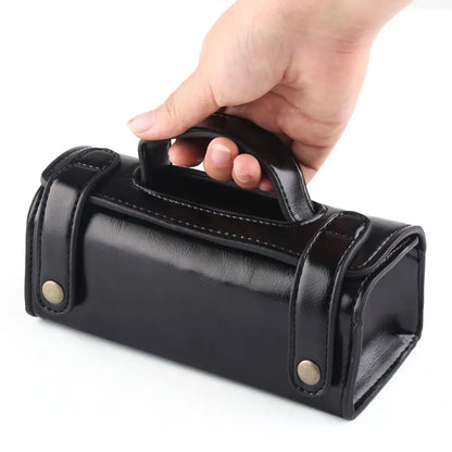 Trousse Toilette Homme Cuir PU Voyage - Organisateur Rasage Noir Marron Imperméable
