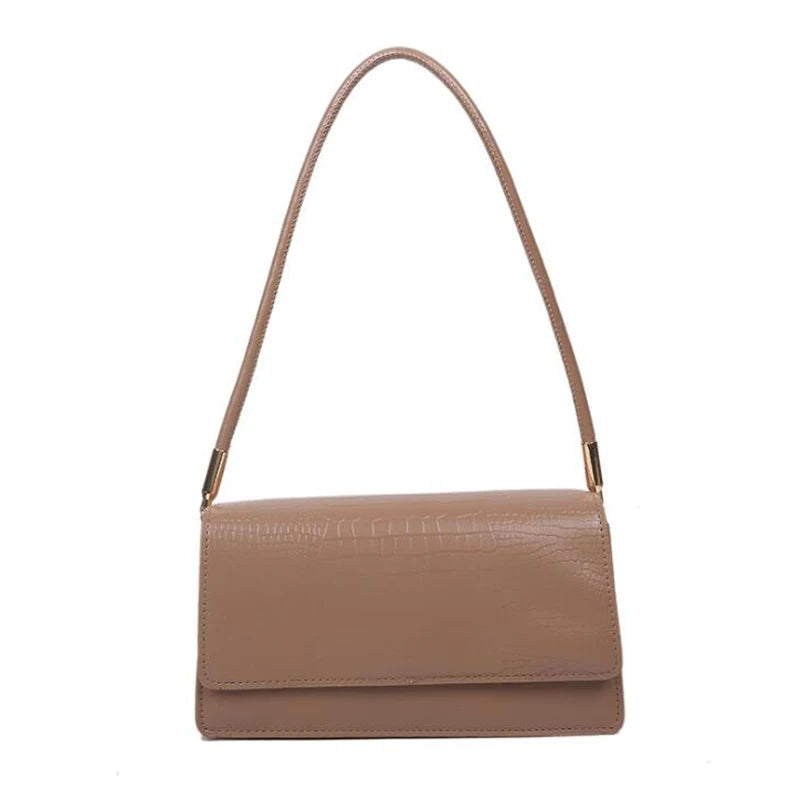 Sac à Main Femme Imprimé Animal Luxe - Sac Épaule Designer PU Cuir Underarm Bag Beige