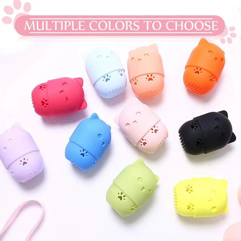 Support Séchage Éponge Maquillage Chaton Silicone - Porte Beauty Blender Hygiénique