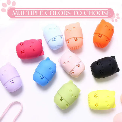 Support Séchage Éponge Maquillage Chaton Silicone - Porte Beauty Blender Hygiénique