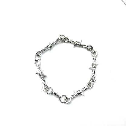 Bracelet Fil Barbelé Punk Gothique – Chaîne Métal Unisexe Hip-Hop