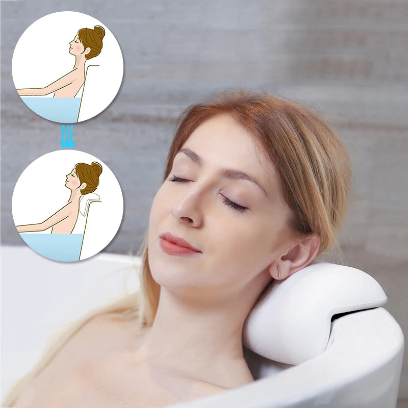 Oreiller de Bain Spa Antidérapant - Appui-Tête Confort avec Ventouses pour Baignoire