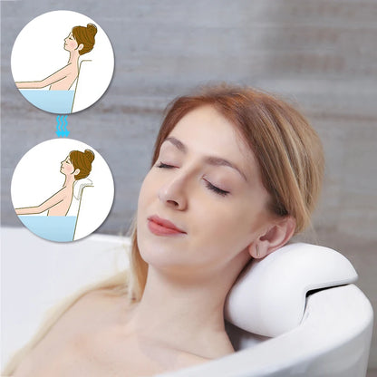Oreiller de Bain Spa Antidérapant - Appui-Tête Confort avec Ventouses pour Baignoire