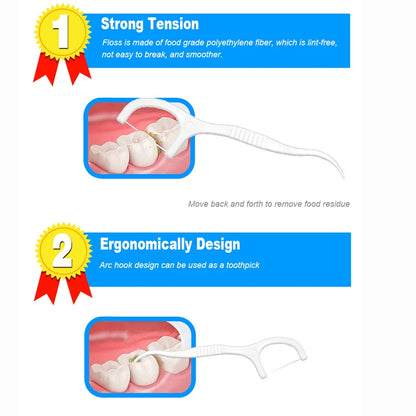 Fil Dentaire Portable 50pcs - Bâtonnets Cure-Dents Hygiène Bucco-Dentaire Emballage Individuel