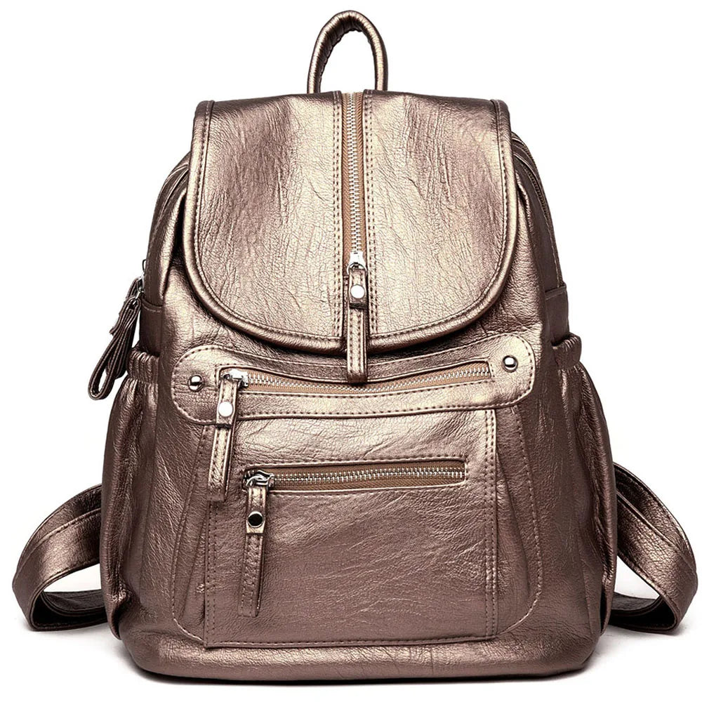 Sac à Dos Femme Cuir Haute Qualité Vintage - Backpack Voyage École Filles