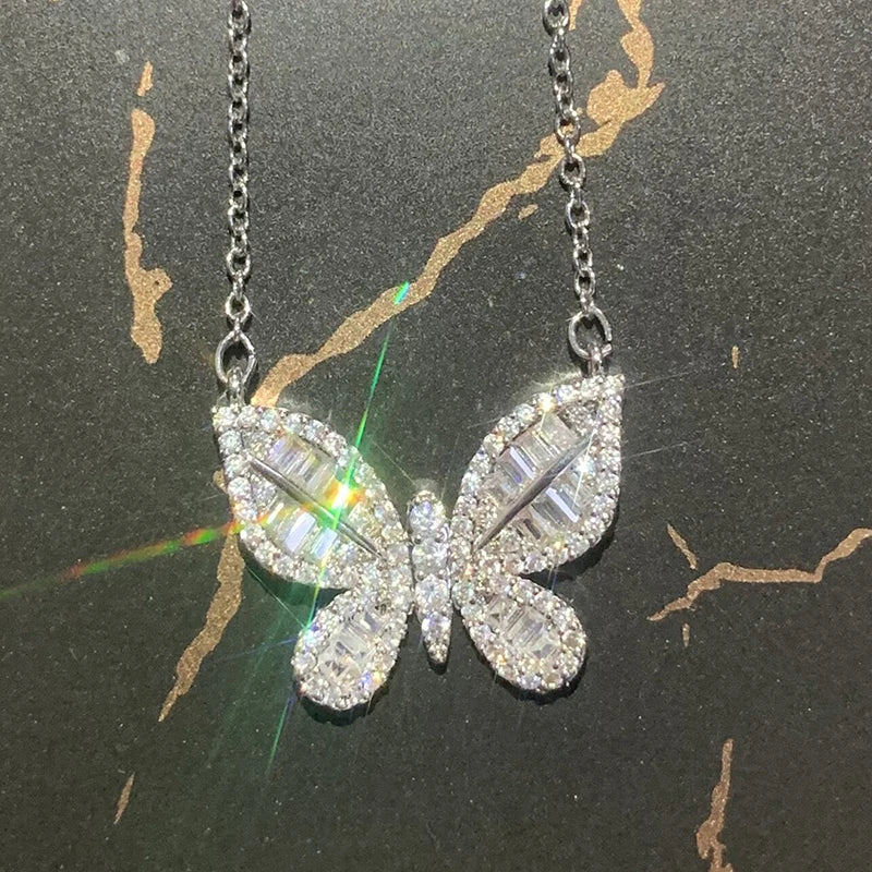 Collier Papillon Zircons AAA Argent 925 – Pendentif Élégant Sweet Femme