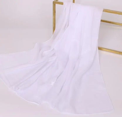Foulard Soie Mousseline Luxe Femme - Écharpe Tête Plage Bandana Hijab Été