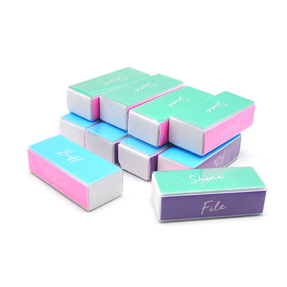 Lot 20 Limes à Ongles 4 Étapes - Bloc Polissage Manucure Pédicure Professionnel