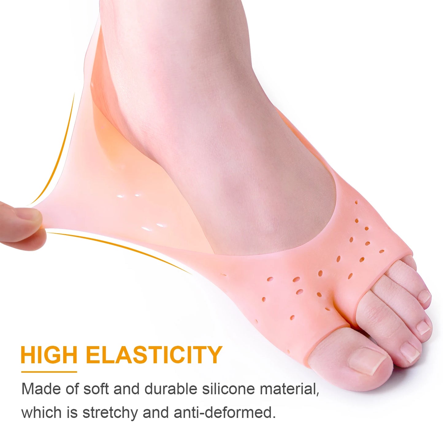 Chaussettes Gel Silicone Hydratantes 2pcs - Soin Pieds Talons Secs Fissurés Pédicure