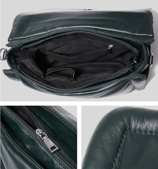 Sac à Main Femme Rembourré Coton Duvet - Sac Bandoulière Hiver Carré Luxe