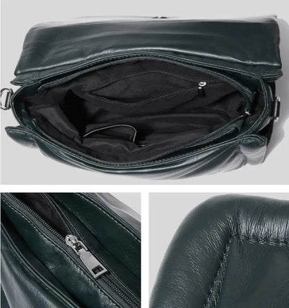 Sac à Main Femme Rembourré Coton Duvet - Sac Bandoulière Hiver Carré Luxe