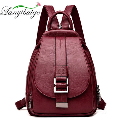 Sac à Dos Femme Cuir Designer 2025 - Backpack Rétro École Voyage Filles