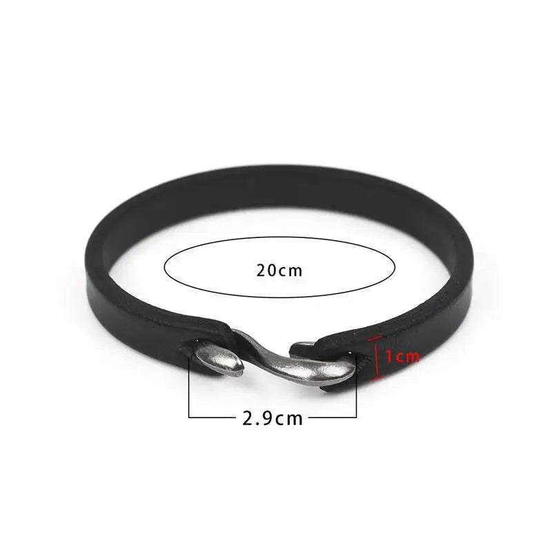 Bracelet Cuir Véritable Homme – Manchette Rétro Crochet Classique