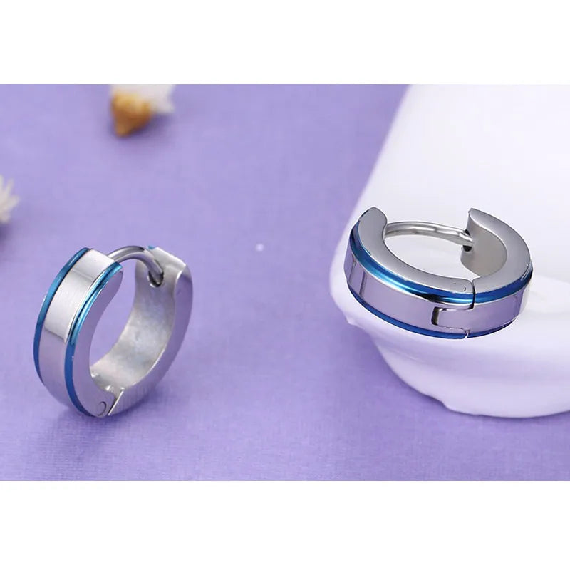 Boucles Oreilles Créoles Acier Inoxydable VNOX Petites - Hoop Earrings Femme Homme Unisexe