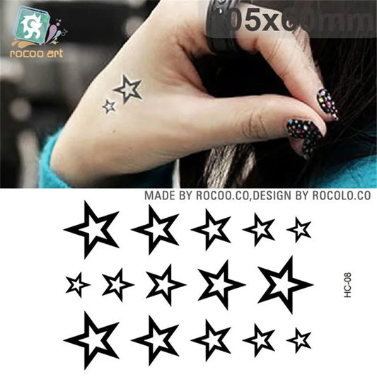 Tatouage Temporaire Étoile 3D Étanche - Body Art Flash Tattoo Homme Femme - HC1008