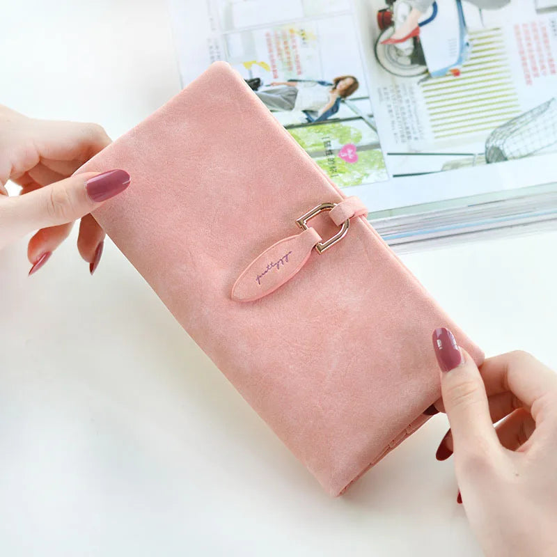Portefeuille Femme Court Vintage Cuir PU Bouton Pression - Clutch Petit Porte-Monnaie Mat Fashion 2026
