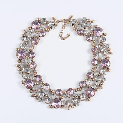 Ensemble Collier Ras-du-Cou Indien Vintage Perles Cristaux + Boucles d'Oreilles – Bohème Ethnique Femme