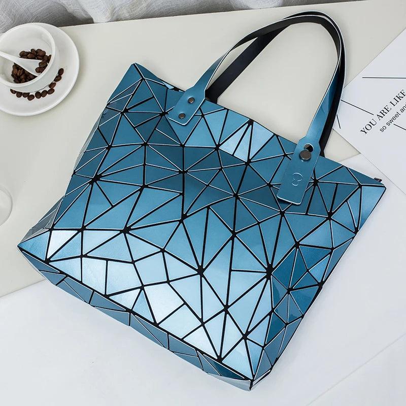 Sac à Main Femme Hologramme Géométrique Luxe - Tote Plage Épaule Grande Capacité