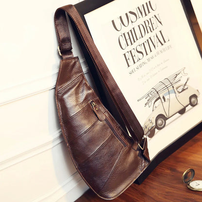 Sac Bandoulière en Cuir Véritable – Style Vintage Homme, Port Croisé & Épaule