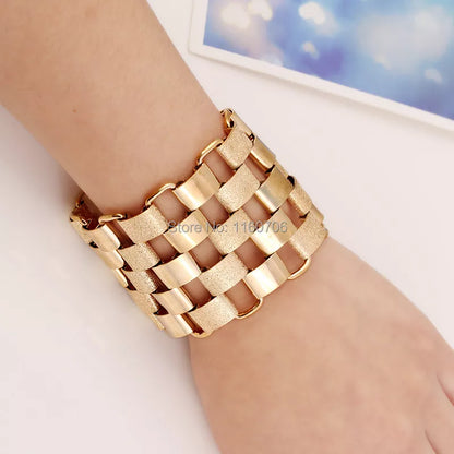 Bracelet Manchette Femme Or KMVEXO - Jonc Alliage Statement Design 2026