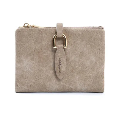 Portefeuille Femme Court Vintage Cuir PU Bouton Pression - Clutch Petit Porte-Monnaie Mat Fashion 2026