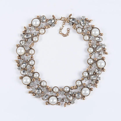 Ensemble Collier Ras-du-Cou Indien Vintage Perles Cristaux + Boucles d'Oreilles – Bohème Ethnique Femme