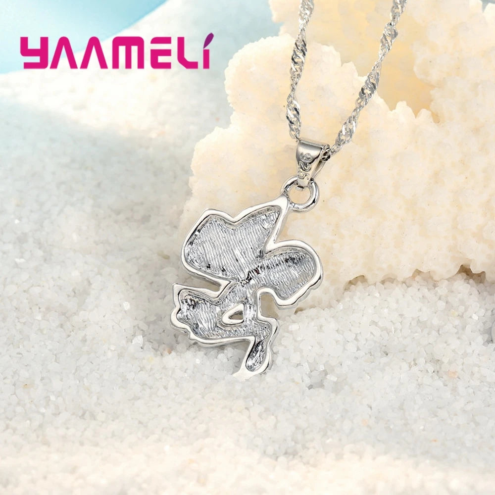 Ensemble Bijoux Argent Sterling 925 Fée - Collier & Boucles d'Oreilles Fille