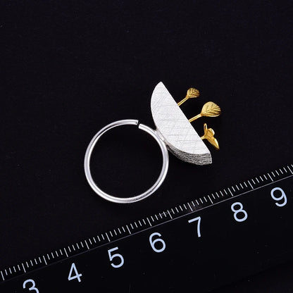 Bague Argent 925 Sterling Jardin Floral - Bijou Femme Ajustable Fait Main