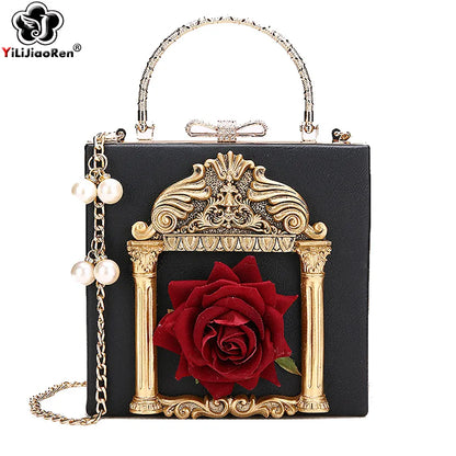 Sac Bandoulière Femme Fleurs Luxe 2025 - Crossbody Designer Clutch Cuir