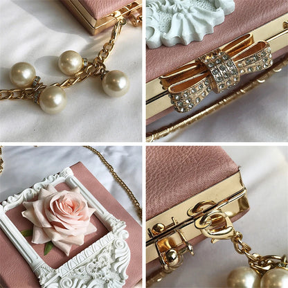 Sac Bandoulière Femme Fleurs Luxe 2025 - Crossbody Designer Clutch Cuir