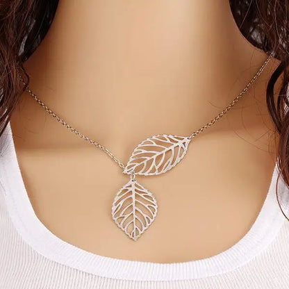 Collier Choker Oiseau Feuilles – Pendentif Statement Nature Doré