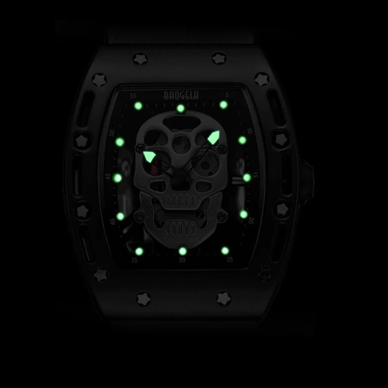 Montre Homme BAOGELA Tête de Mort Pirate - Montre Quartz Militaire Silicone Étanche