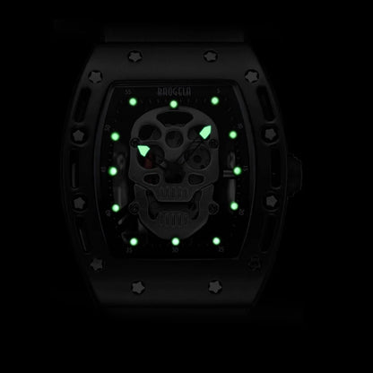 Montre Homme BAOGELA Tête de Mort Pirate - Montre Quartz Militaire Silicone Étanche