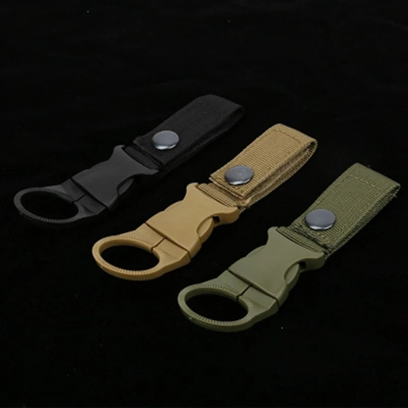 Mousqueton Porte-Bouteille Militaire Nylon EDC - Clip Ceinture Sac à Dos Camping Randonnée