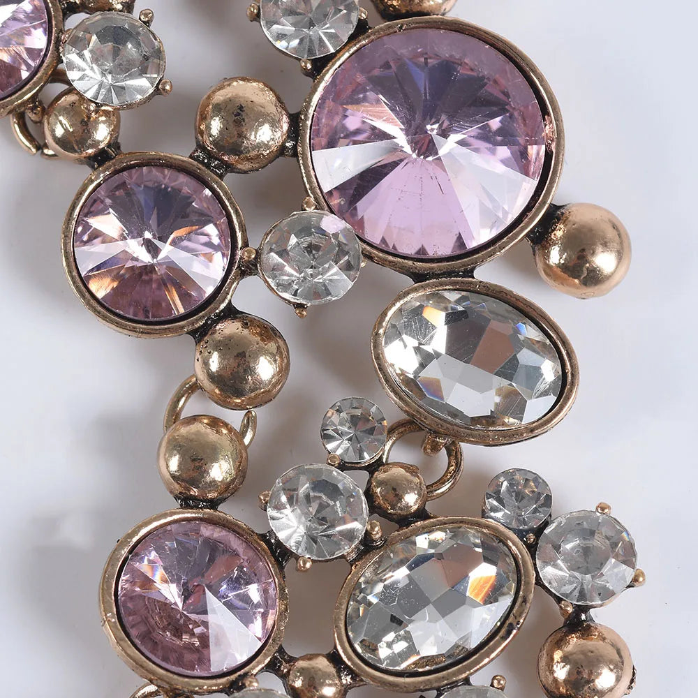 Ensemble Collier Ras-du-Cou Indien Vintage Perles Cristaux + Boucles d'Oreilles – Bohème Ethnique Femme