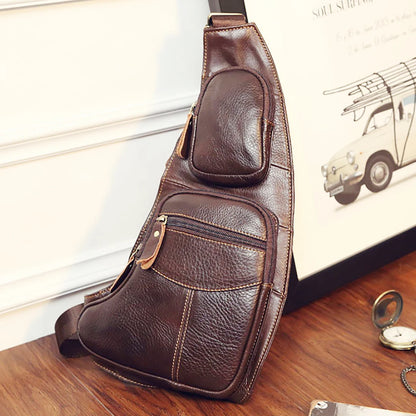 Sac Bandoulière en Cuir Véritable – Style Vintage Homme, Port Croisé & Épaule